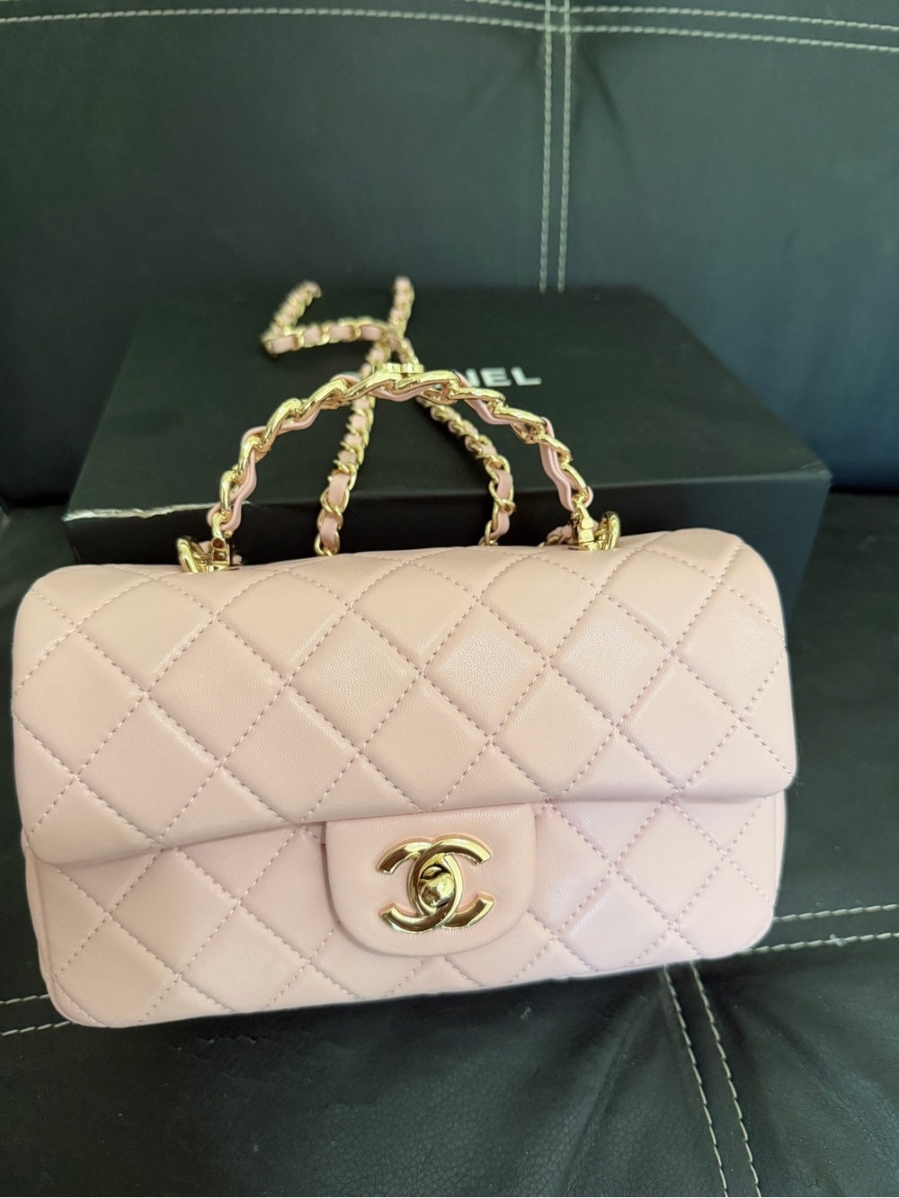 Chanel Quilted Mini Flap Bag in Light Pink with Gold Hardware